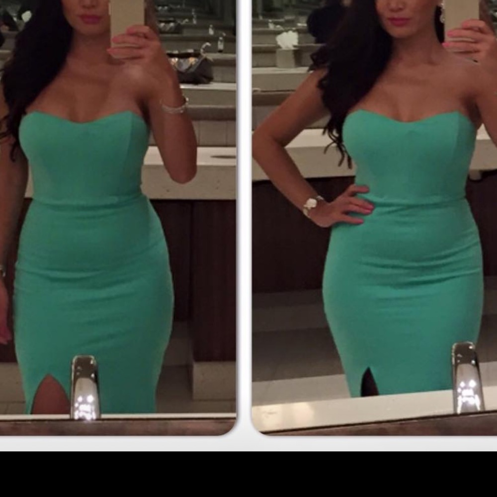 Strapless seafoom midi dress size small